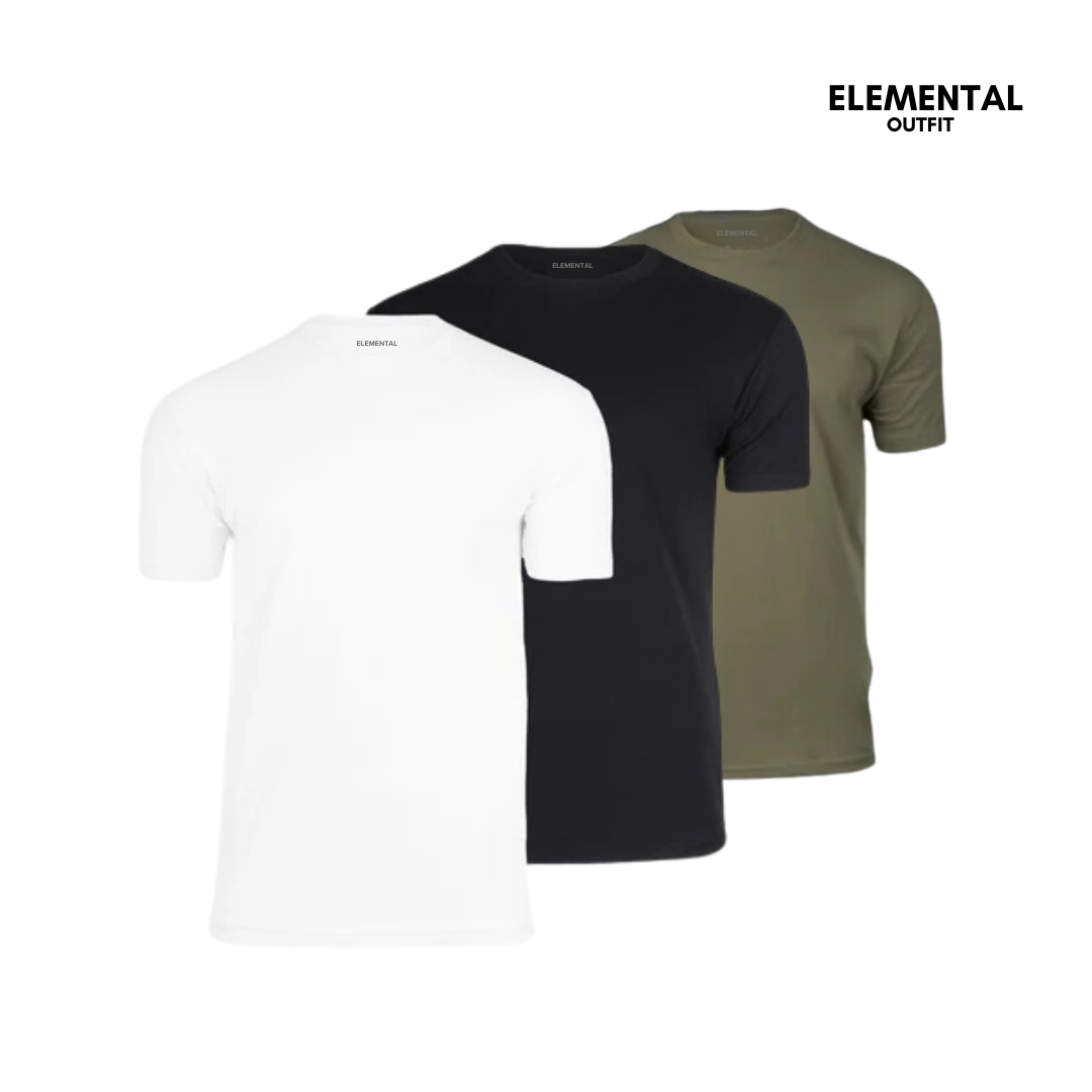 Pack 4 Remeras Elementales, fit perfecto, algodon 100% Organico