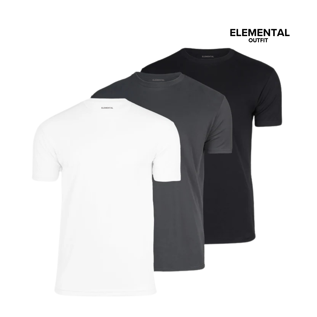 Pack 4 Remeras Elementales, fit perfecto, algodon 100% Organico