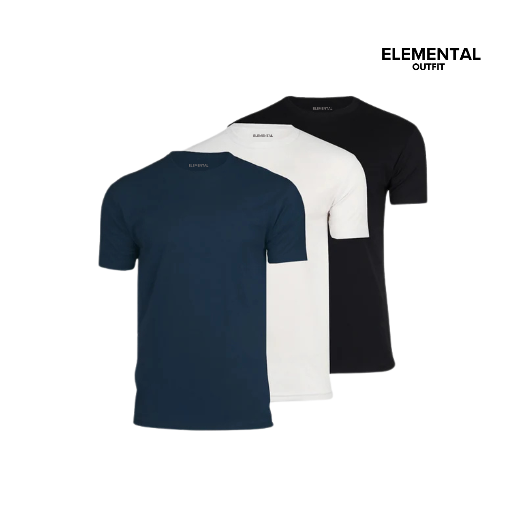 Pack 4 Remeras Elementales, fit perfecto, algodon 100% Organico