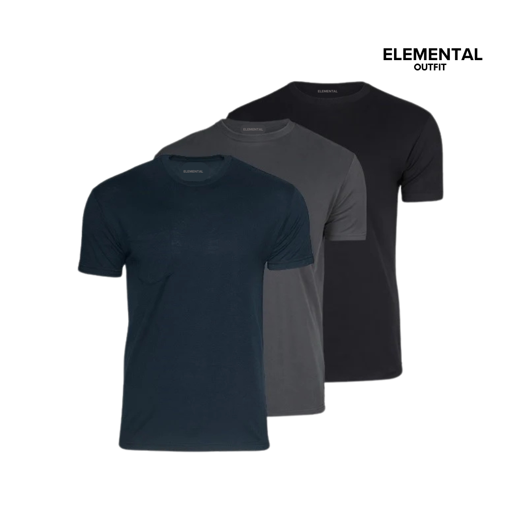 Pack 4 Remeras Elementales, fit perfecto, algodon 100% Organico