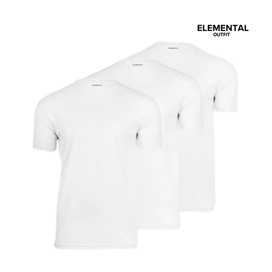 Pack 4 Remeras Elementales, fit perfecto, algodon 100% Organico