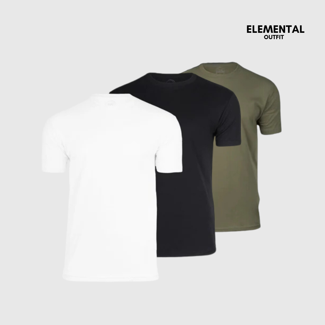 6-Pack Remeras Elementales, fit perfecto, algodon 100% Organico