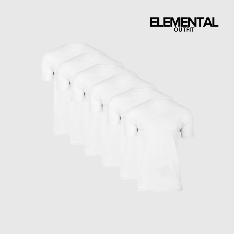 6-Pack Remeras Elementales, fit perfecto, algodon 100% Organico