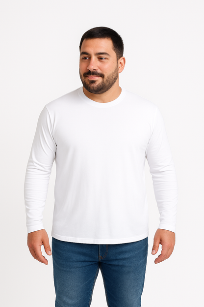 Remera Blanca Manga Larga